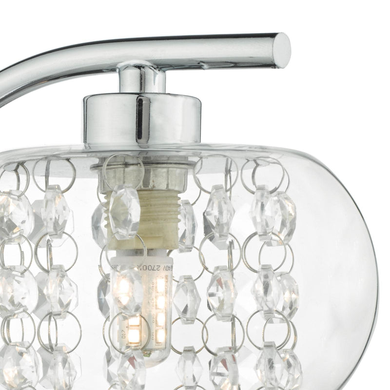 Dar Lighting Elma Wall Light Polished Chrome & Glass • ELM0750