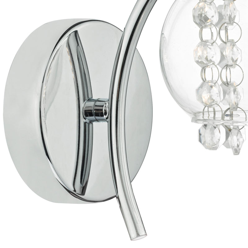 Dar Lighting Elma Wall Light Polished Chrome & Glass • ELM0750