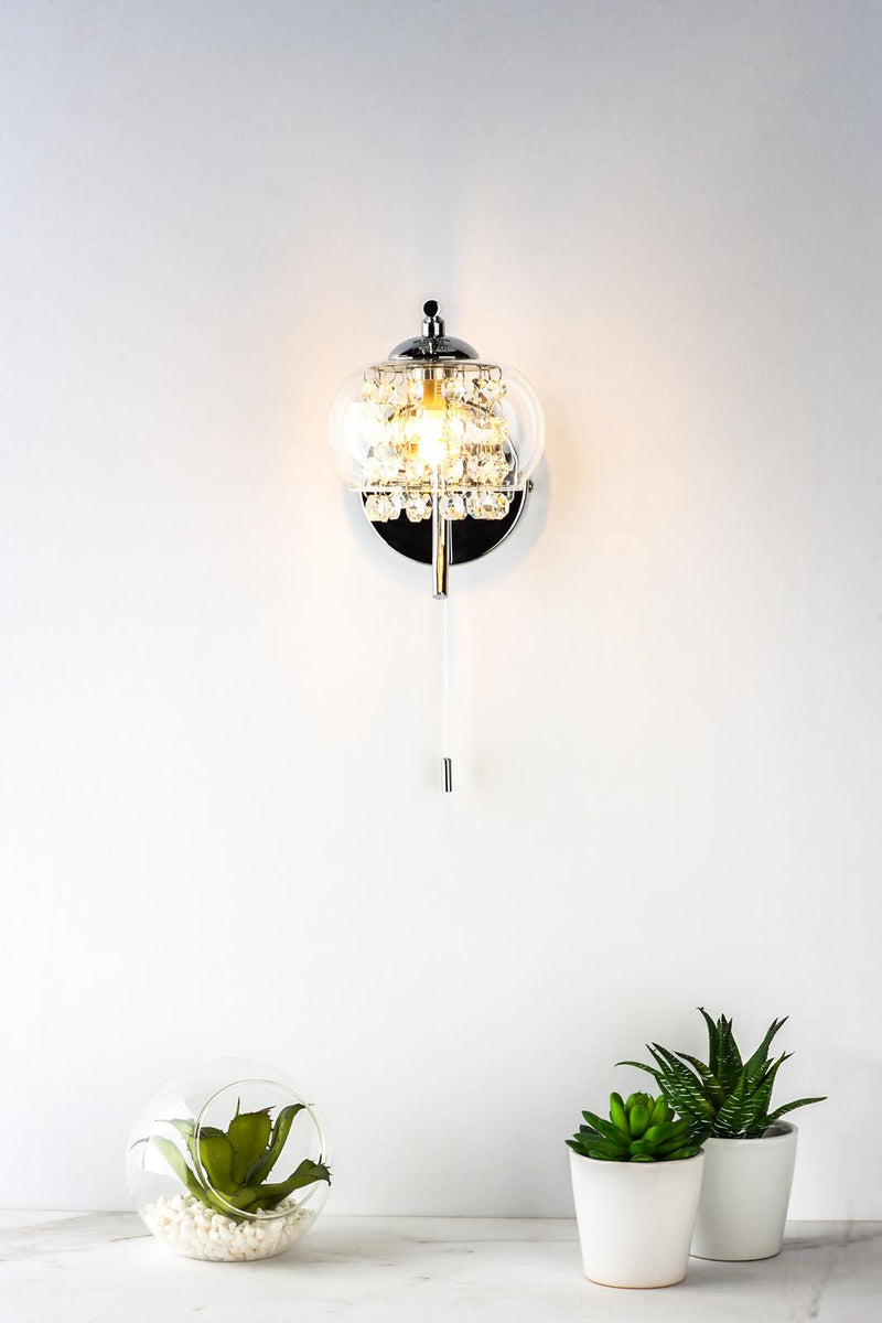 Dar Lighting Elma Wall Light Polished Chrome & Glass • ELM0750