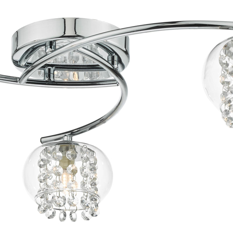 Dar Lighting Elma 3 Light Semi Flush Polished Chrome Glass • ELM5350