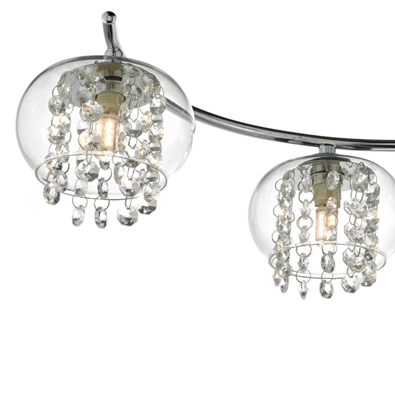 Dar Lighting Elma 6lt Semi Flush Polished Chrome & Crystal • ELM6450