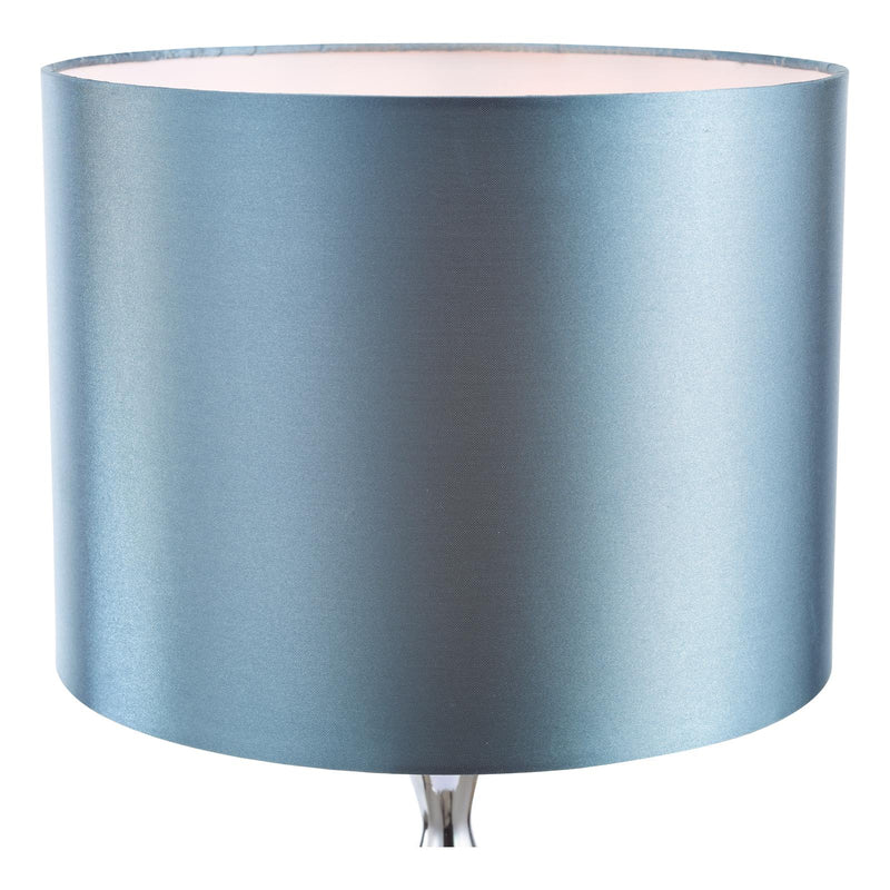 Dar Lighting Elsa Table Lamp Polished Chrome Blue Mosaic With Shade • ELS4223