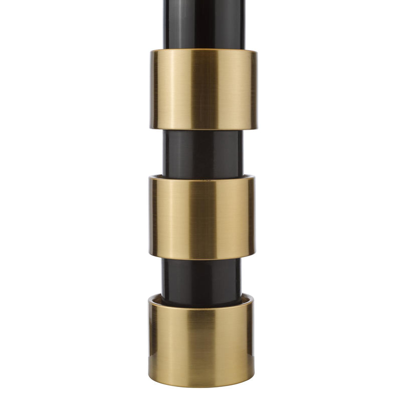 Dar Lighting Elwyn Table Lamp Satin Gold and Satin Black With Shade • ELW4254