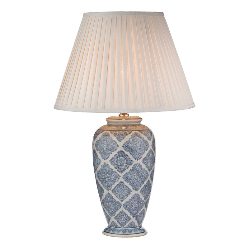 Dar Lighting Ely Table Lamp Blue With Shade • ELY4223-S1098