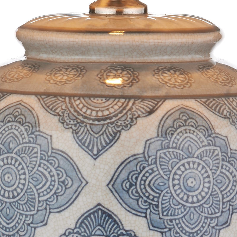Dar Lighting Ely Table Lamp Blue/White Base Only • ELY4223