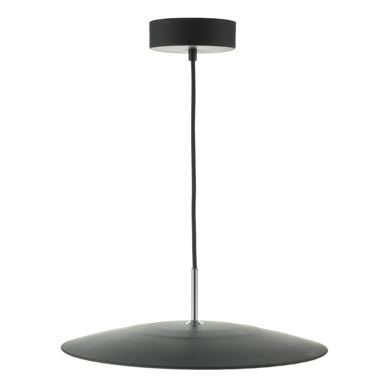 Dar Lighting Enoch Pendant Matt Black & Stainless Steel LED • ENO0122