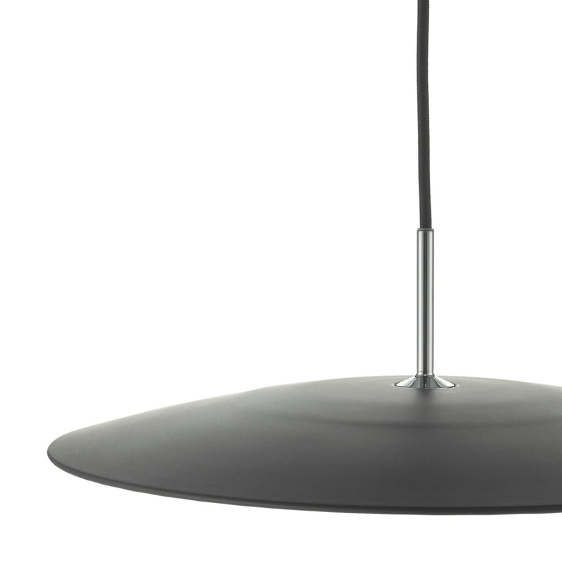 Dar Lighting Enoch Pendant Matt Black & Stainless Steel LED • ENO0122