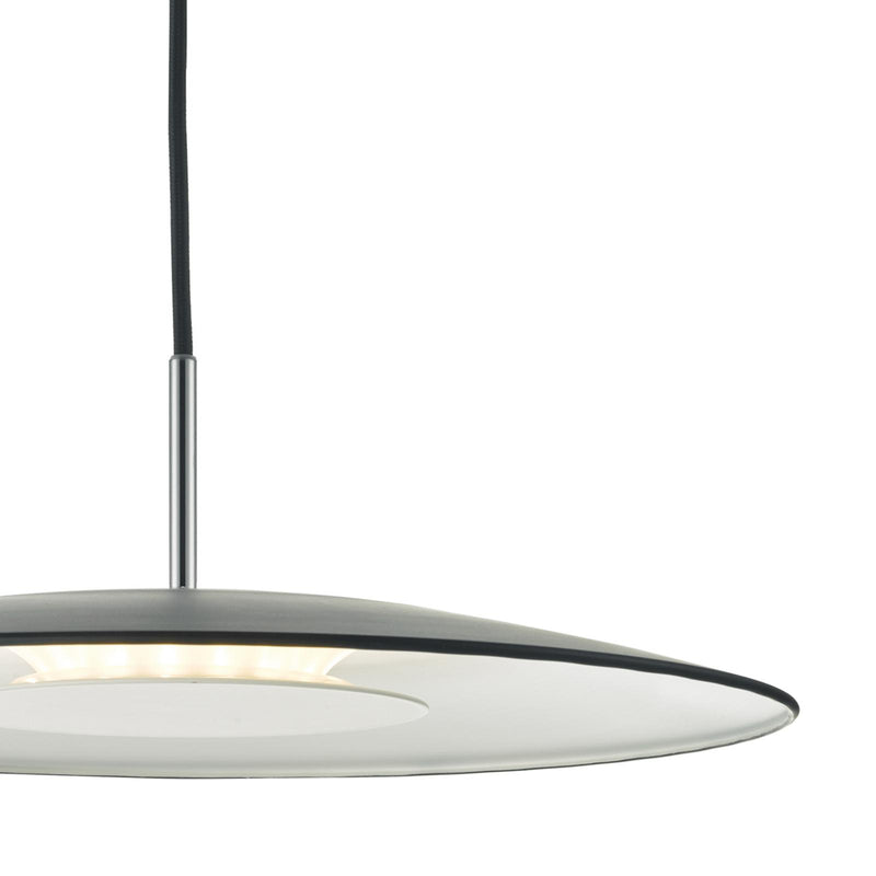 Dar Lighting Enoch Pendant Matt Black & Stainless Steel LED • ENO0122
