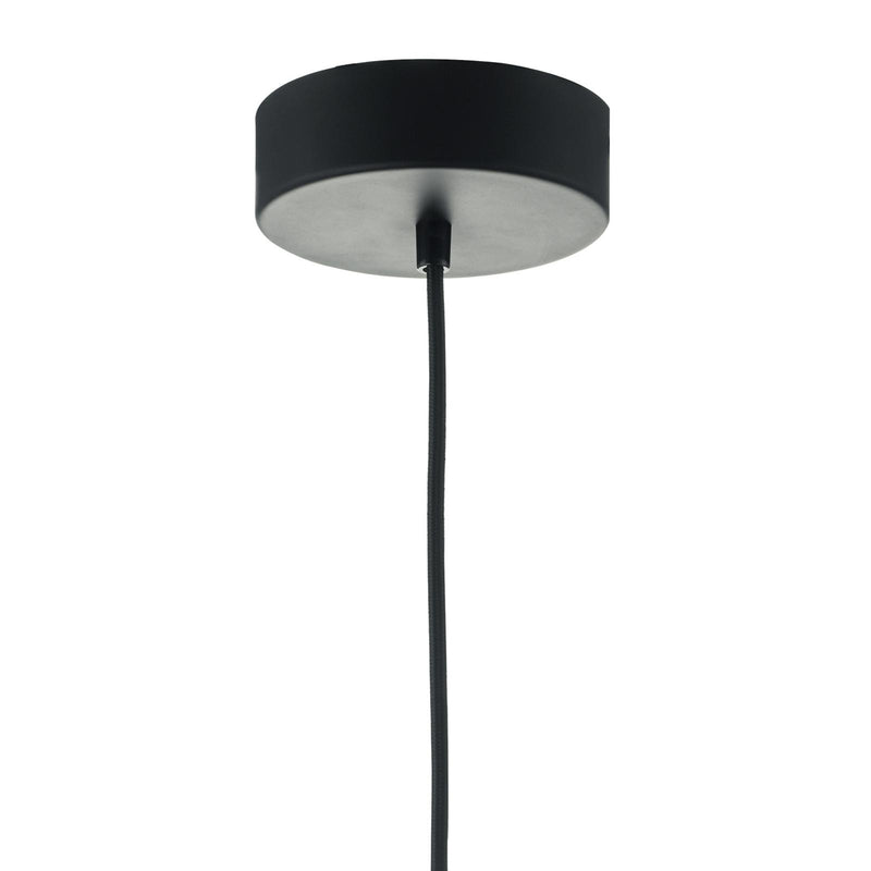 Dar Lighting Enoch Pendant Matt Black & Stainless Steel LED • ENO0122
