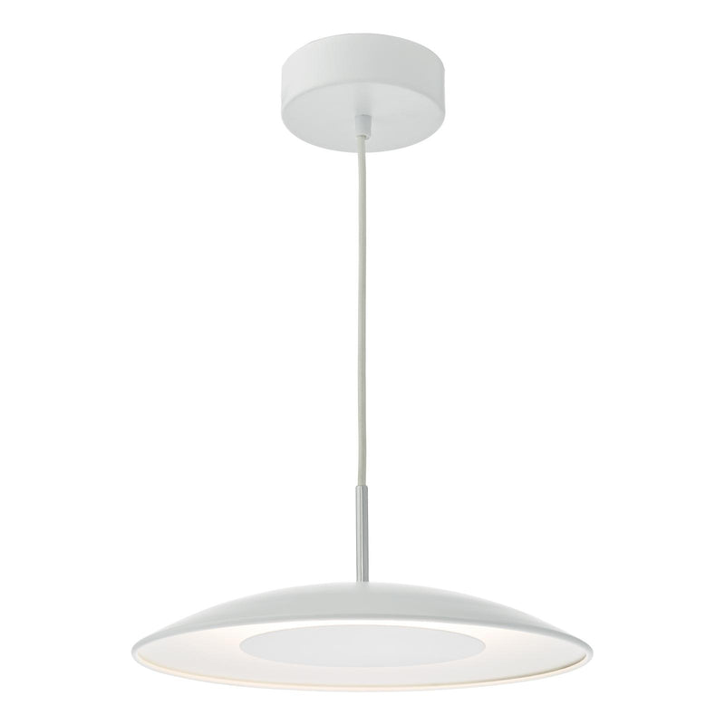 Dar Lighting Enoch Pendant White Stainless Steel LED • ENO012