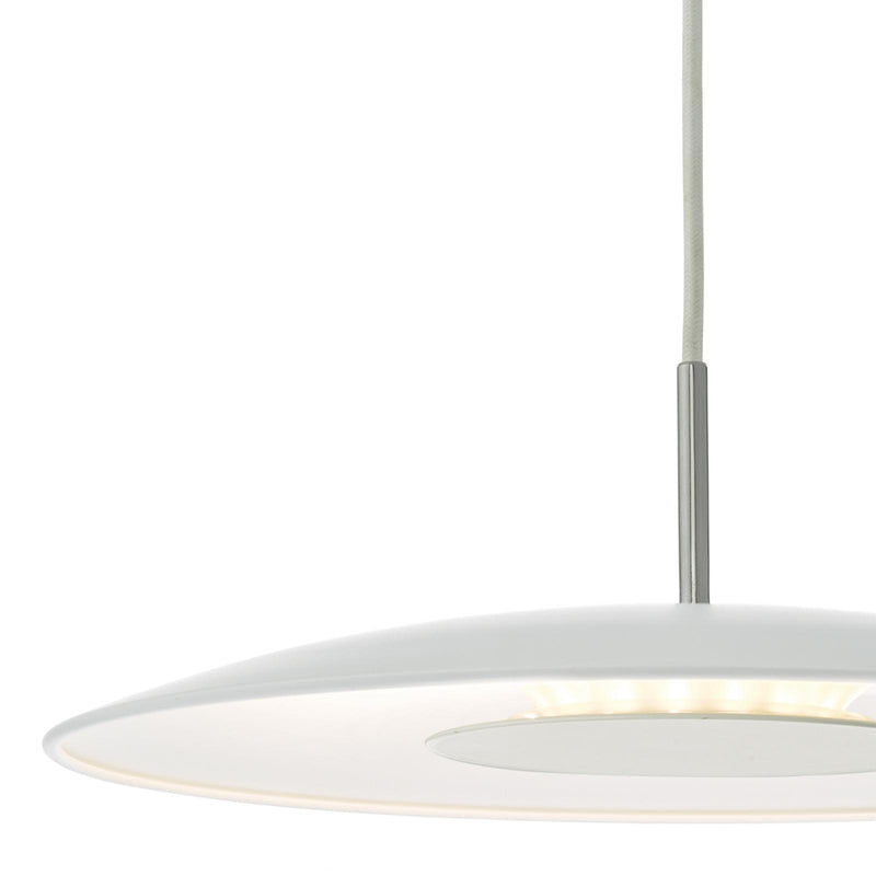 Dar Lighting Enoch Pendant White Stainless Steel LED • ENO012
