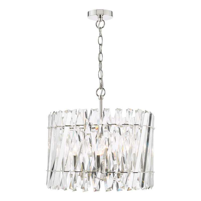 Dar Lighting Entwine 6 Light Pendant Polished Nickel and Crystal • ENT0638