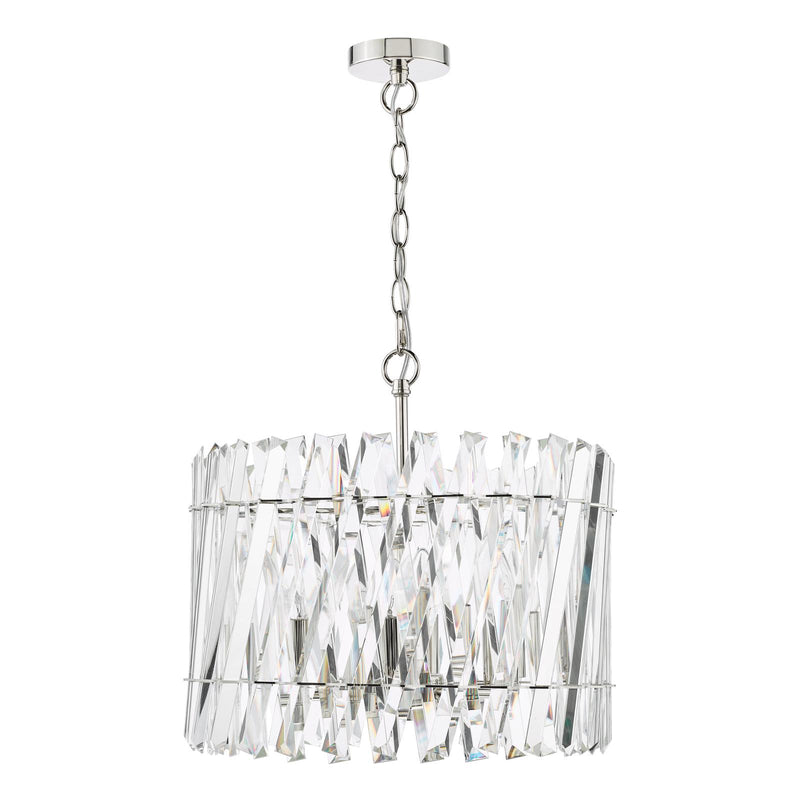 Dar Lighting Entwine 6 Light Pendant Polished Nickel and Crystal • ENT0638