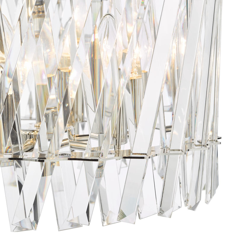 Dar Lighting Entwine 6 Light Pendant Polished Nickel and Crystal • ENT0638