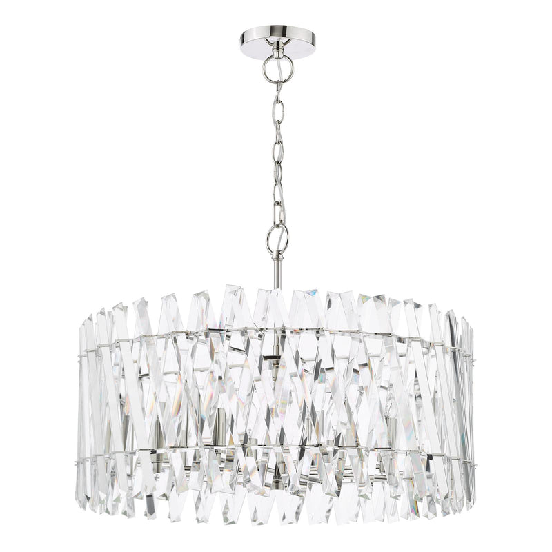 Dar Lighting Entwine 8 Light Pendant Polished Nickel and Crystal • ENT0838