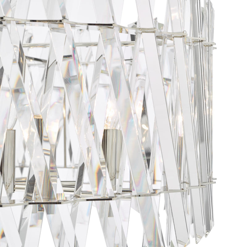 Dar Lighting Entwine 8 Light Pendant Polished Nickel and Crystal • ENT0838