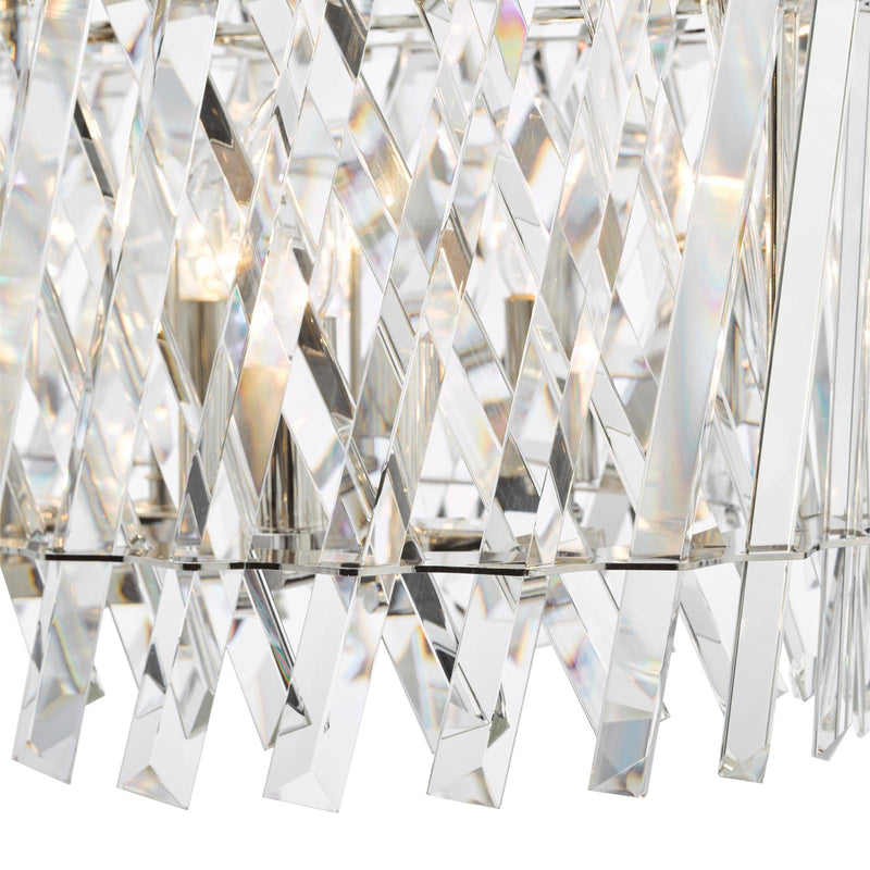 Dar Lighting Entwine 10 Light Bar Pendant Polished Nickel and Crystal • ENT2338