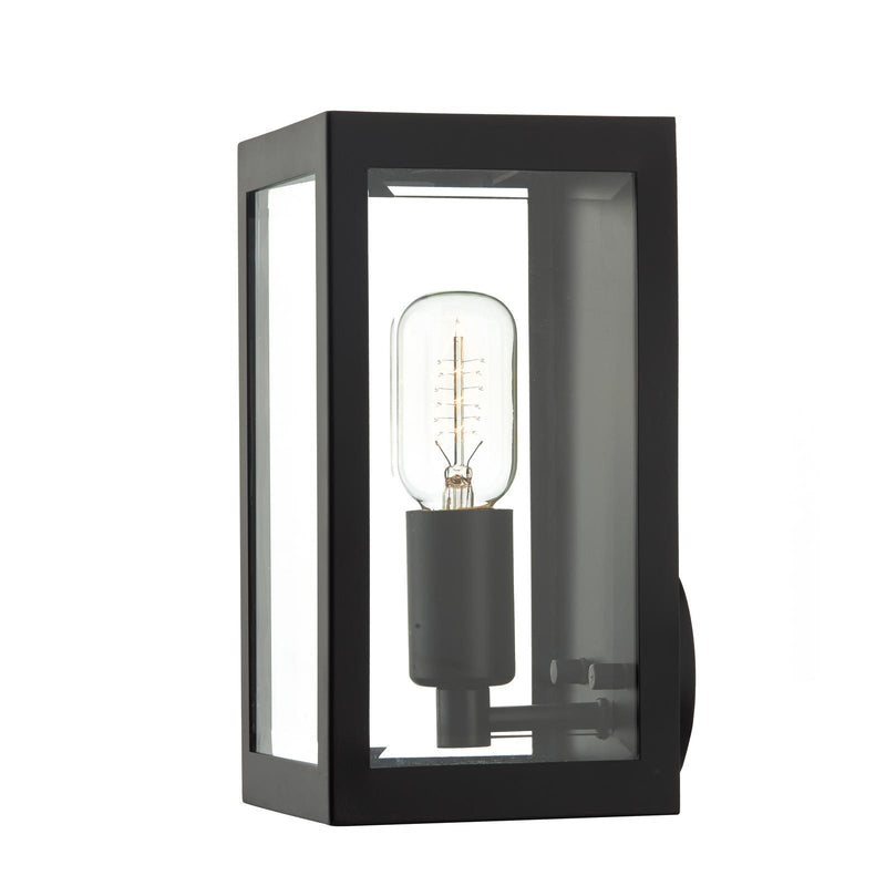 Dar Lighting Era Outdoor Wall Light Black Glass IP44 • ERA0722