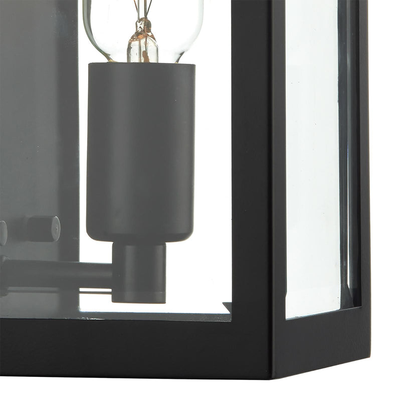 Dar Lighting Era Outdoor Wall Light Black Glass IP44 • ERA0722