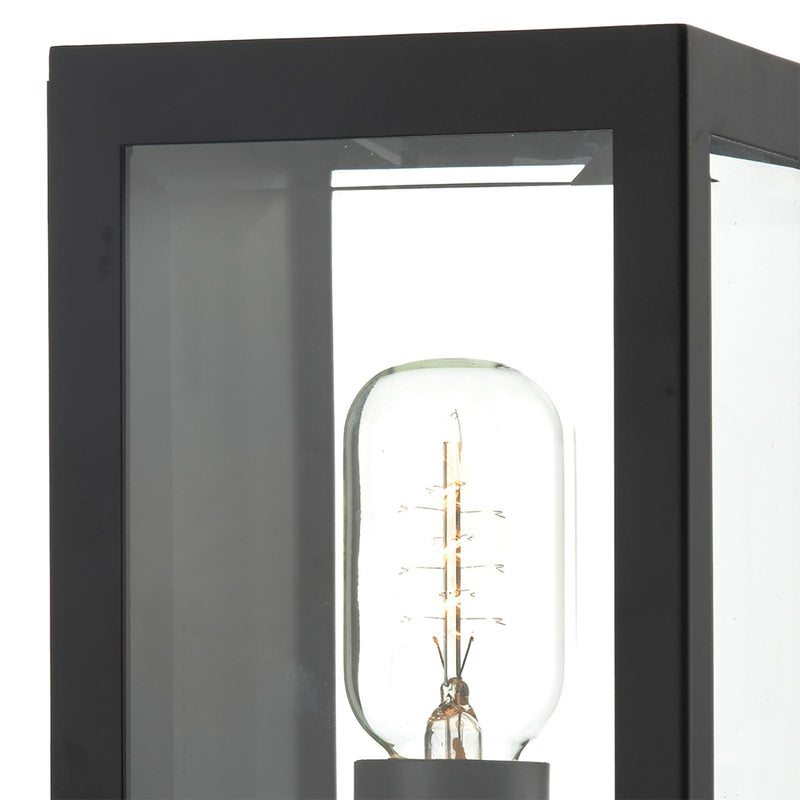 Dar Lighting Era Outdoor Wall Light Black Glass IP44 • ERA0722