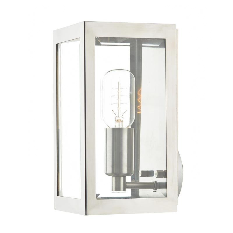 Dar Lighting Era Outdoor Wall Light Stainless Steel Glass IP44 • ERA0744