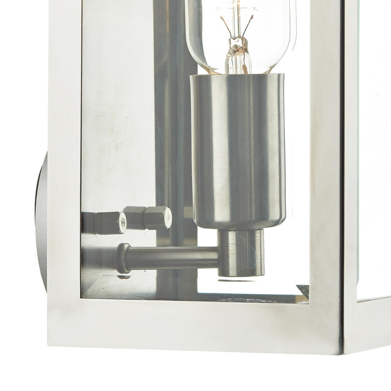 Dar Lighting Era Outdoor Wall Light Stainless Steel Glass IP44 • ERA0744