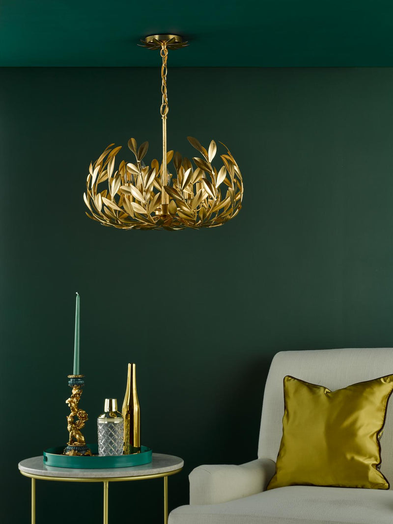 Dar Lighting Ercilia 5 Light Pendant Gold Leaf • ERC0535