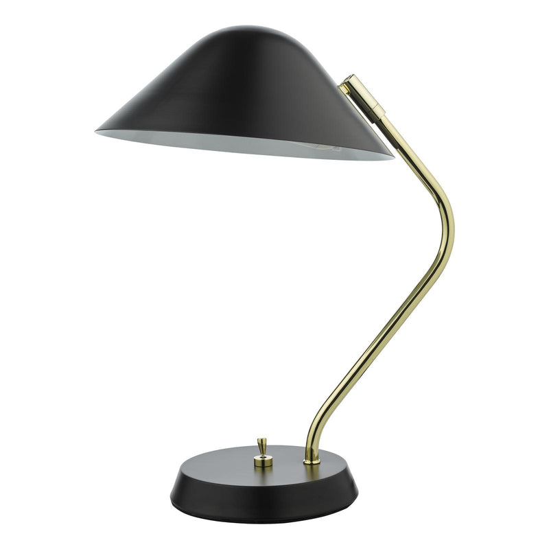 Dar Lighting Erna Task Table Lamp Polished Brass Satin Black • ERN4122