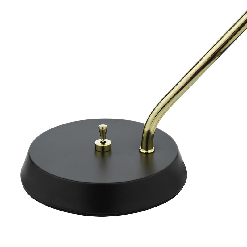 Dar Lighting Erna Task Table Lamp Polished Brass Satin Black • ERN4122