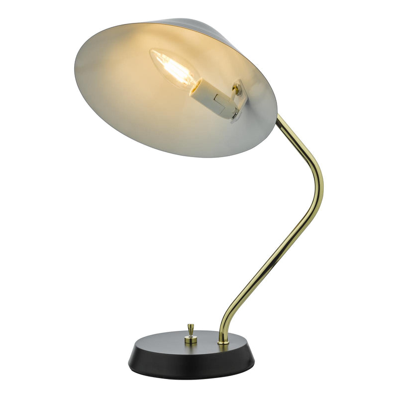 Dar Lighting Erna Task Table Lamp Polished Brass Satin Black • ERN4122
