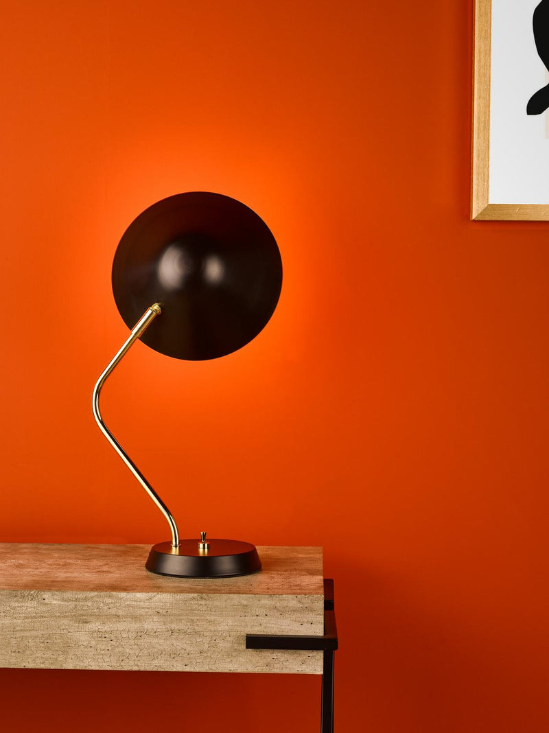 Dar Lighting Erna Task Table Lamp Polished Brass Satin Black • ERN4122