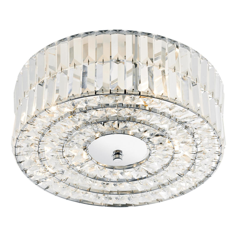 Dar Lighting Errol Crystal Semi Flush Fitting Polished Chrome • ERR5250