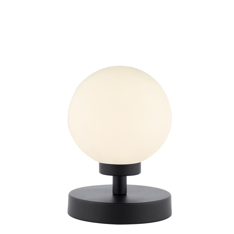 Dar Lighting Esben Touch Table Lamp Matt Black With Opal Glass • ESB4122-02