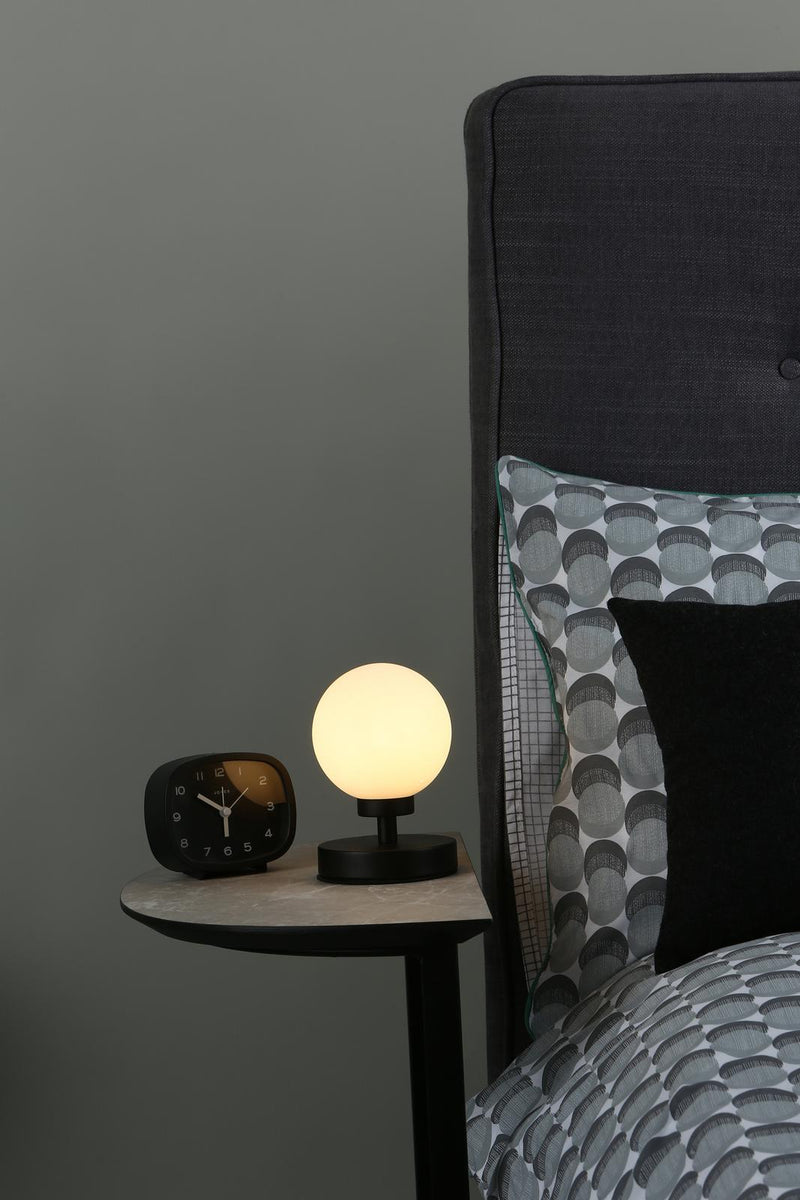 Dar Lighting Esben Touch Table Lamp Matt Black With Opal Glass • ESB4122-02