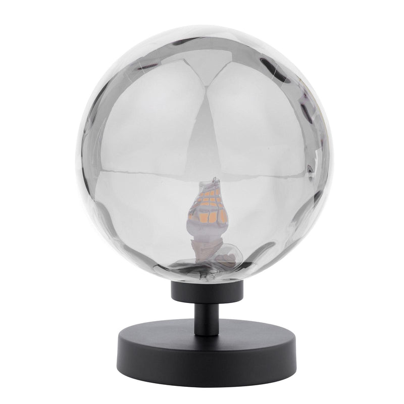 Dar Lighting Esben Touch Table Lamp Matt Black With Smoked Dimpled Glass • ESB4122-10