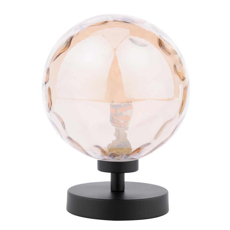 Dar Lighting Esben Touch Table Lamp Matt Black With Amber Dimpled Glass • ESB4122-11