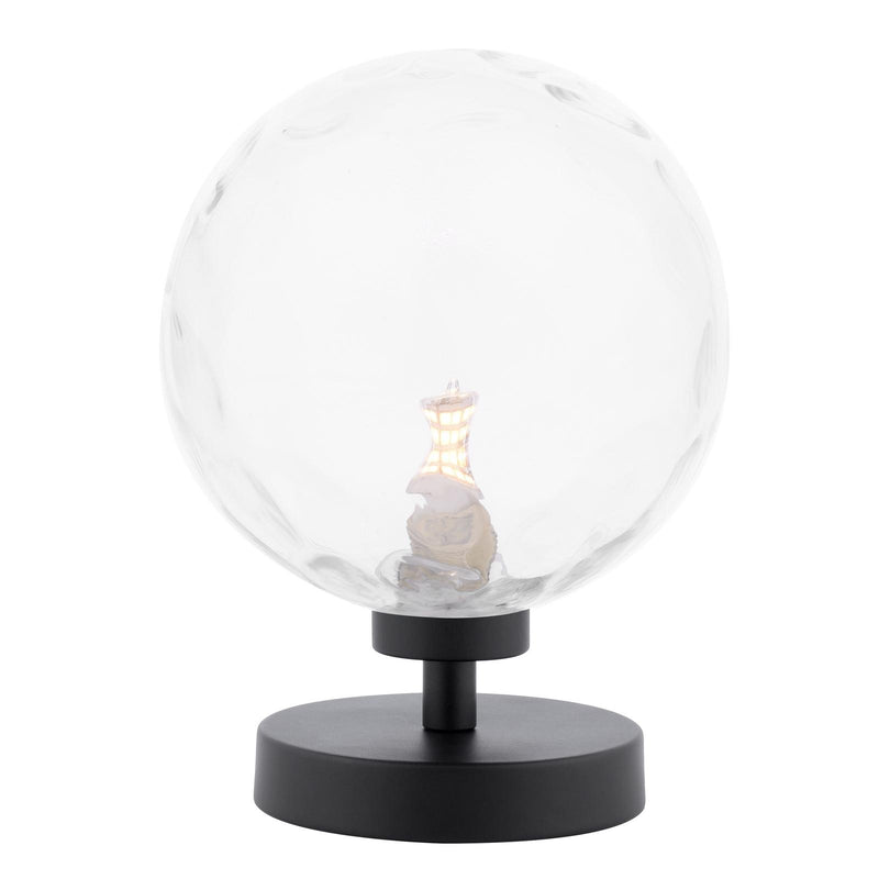 Dar Lighting Esben Touch Table Lamp Matt Black With Clear Dimpled Glass • ESB4122-12