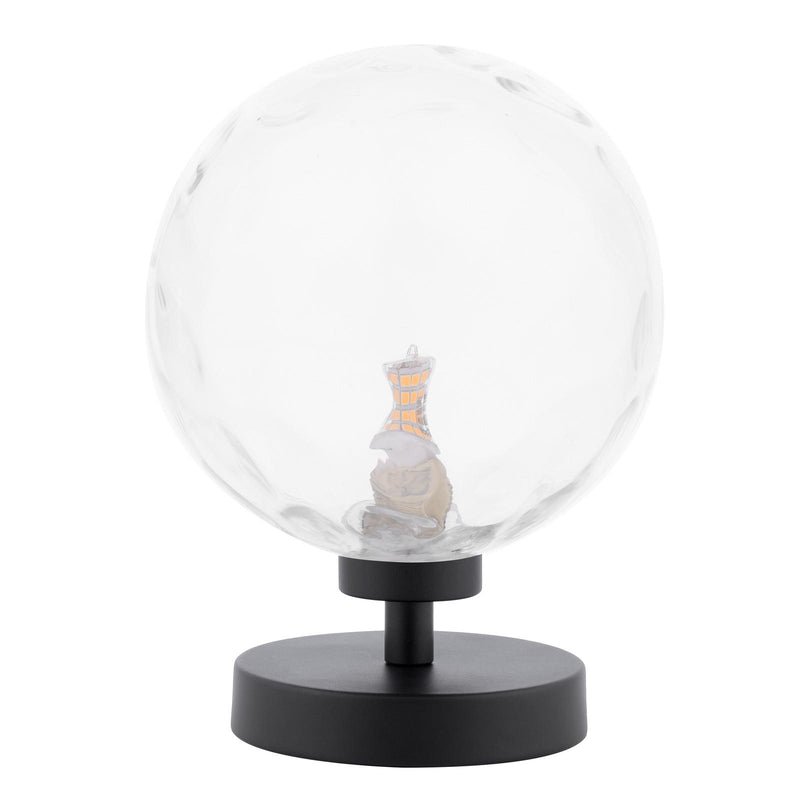 Dar Lighting Esben Touch Table Lamp Matt Black With Clear Dimpled Glass • ESB4122-12