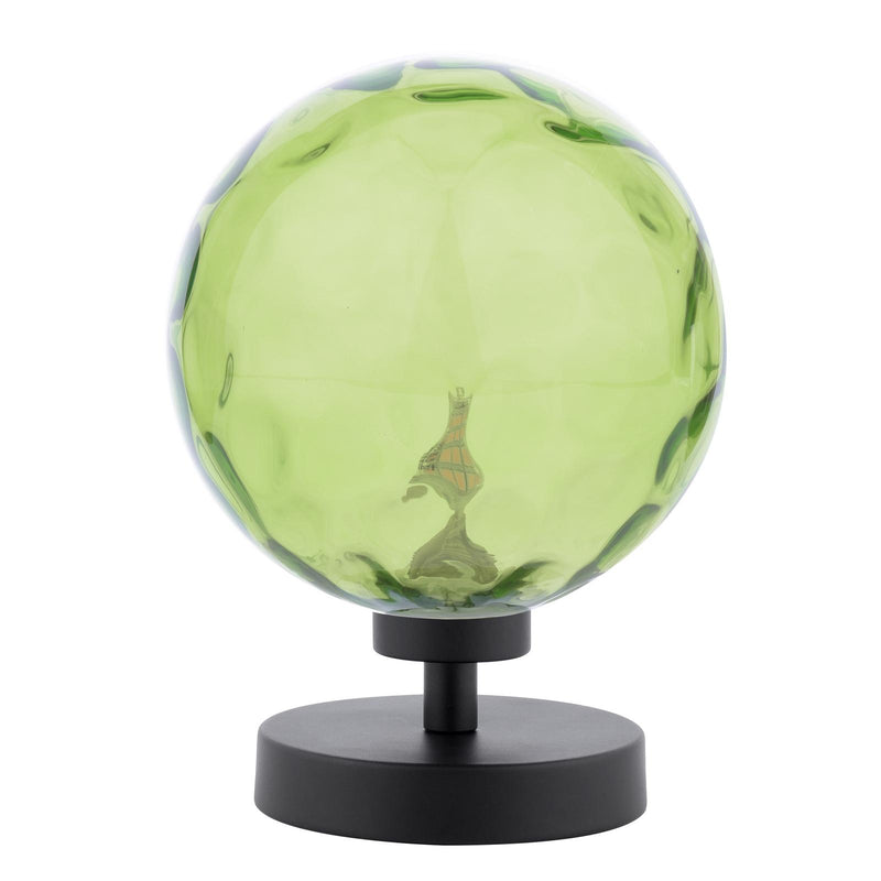 Dar Lighting Esben Touch Table Lamp Matt Black With Green Dimpled Glass • ESB4122-14