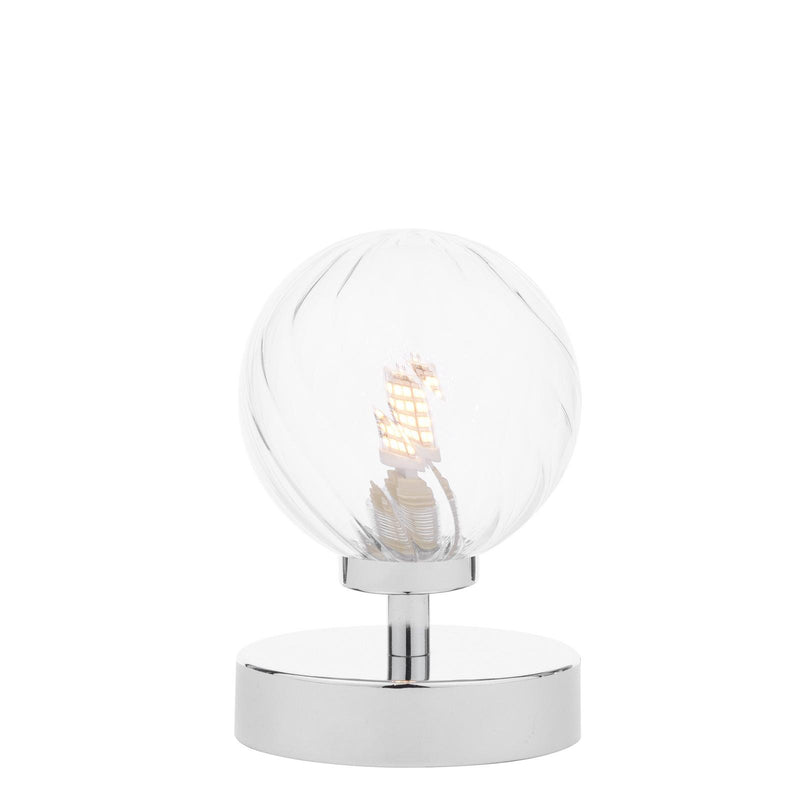 Dar Lighting Esben Touch Table Lamp Polished Chrome With Twisted Glass • ESB4150-03