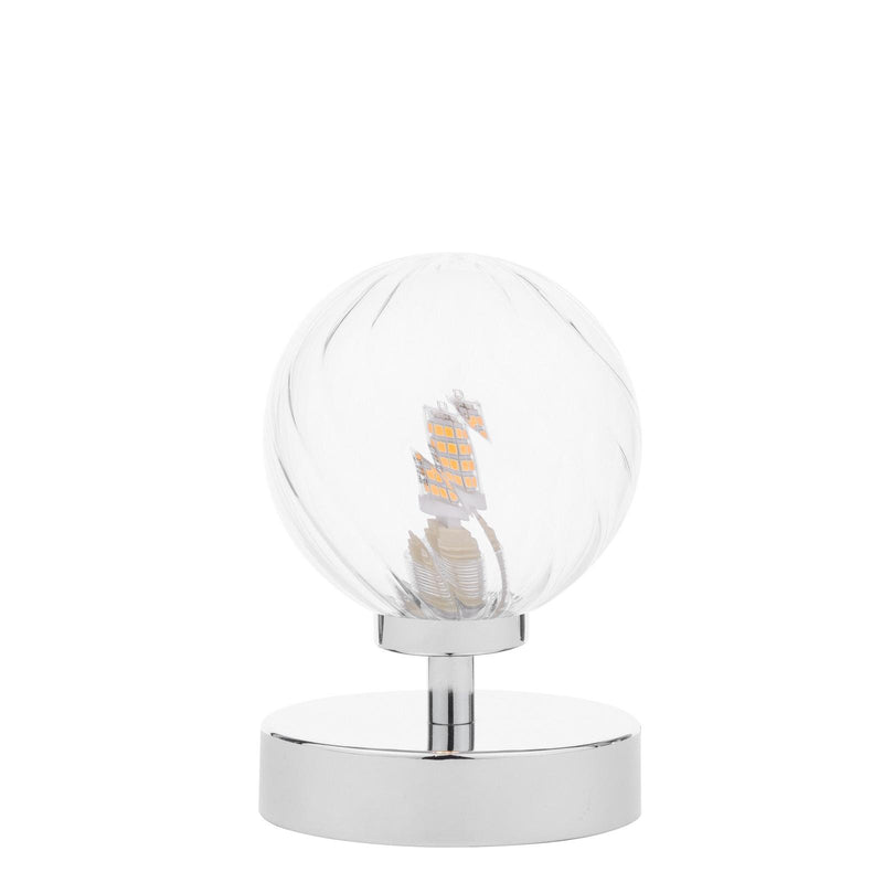 Dar Lighting Esben Touch Table Lamp Polished Chrome With Twisted Glass • ESB4150-03