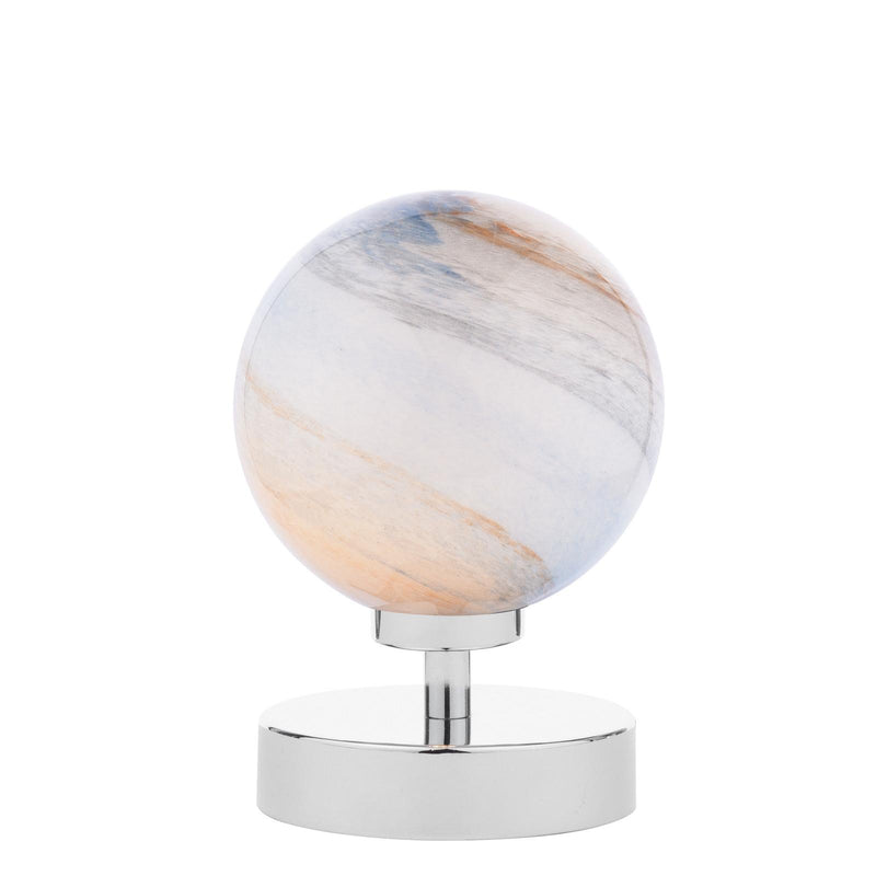 Dar Lighting Esben Touch Table Lamp Polished Chrome With Planet Style Glass • ESB4150-07