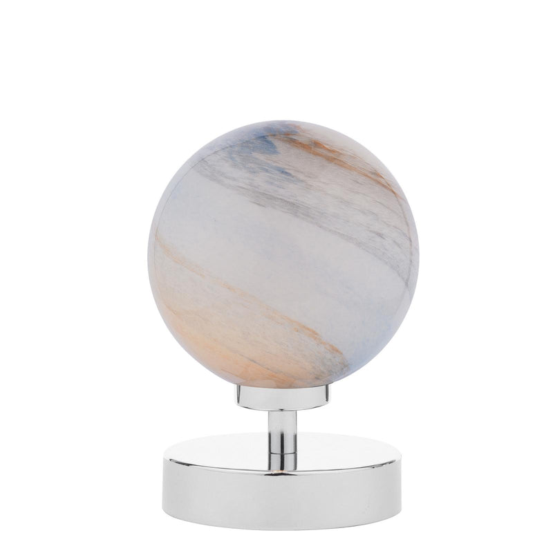 Dar Lighting Esben Touch Table Lamp Polished Chrome With Planet Style Glass • ESB4150-07