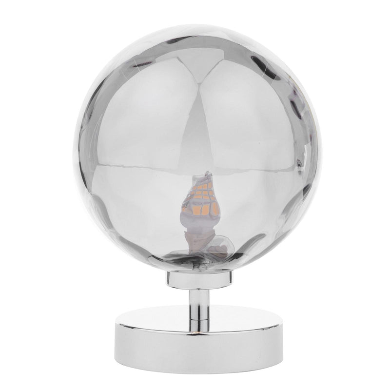 Dar Lighting Esben Touch Table Lamp Polished Chrome With Smoked Dimpled Glass • ESB4150-10