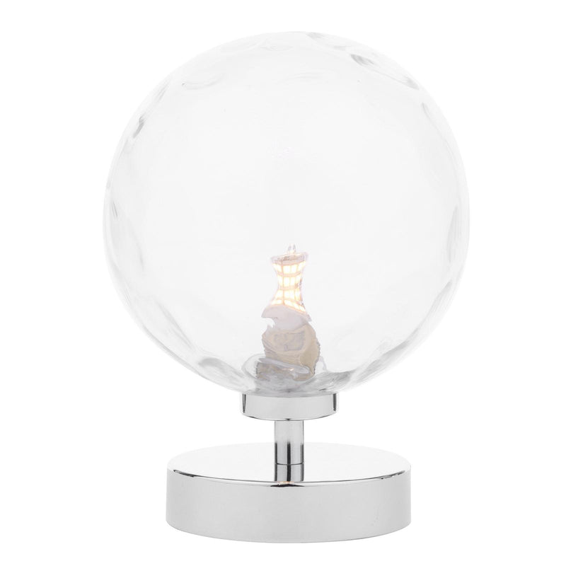 Dar Lighting Esben Touch Table Lamp Polished Chrome With Clear Dimpled Glass • ESB4150-12