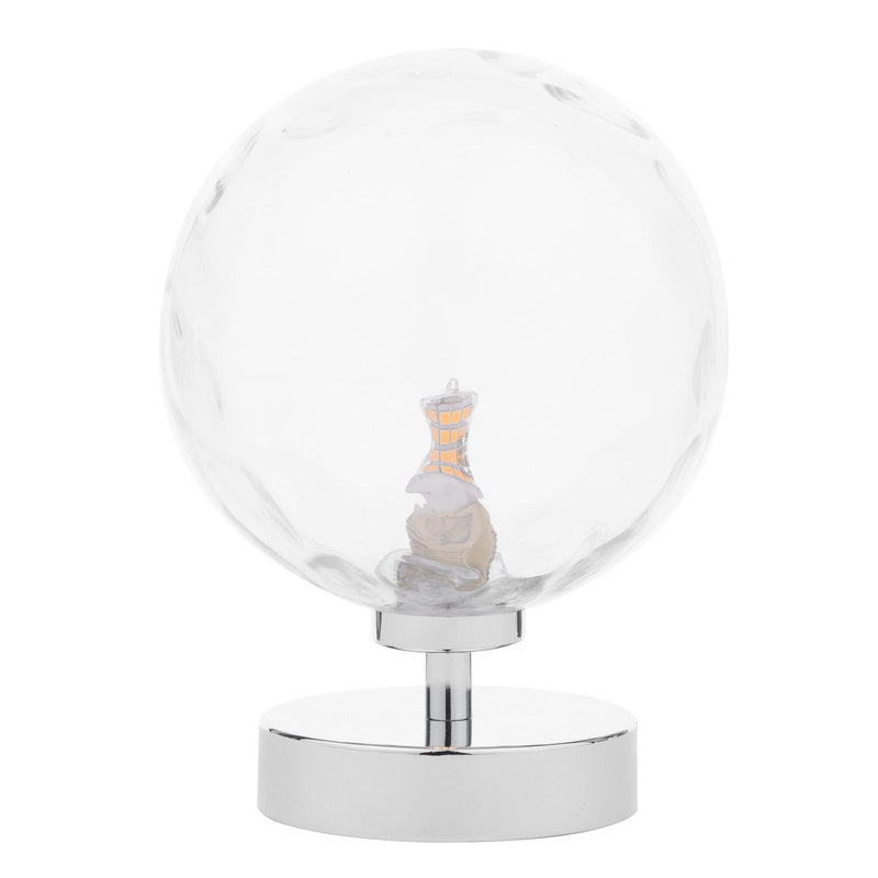 Dar Lighting Esben Touch Table Lamp Polished Chrome With Clear Dimpled Glass • ESB4150-12