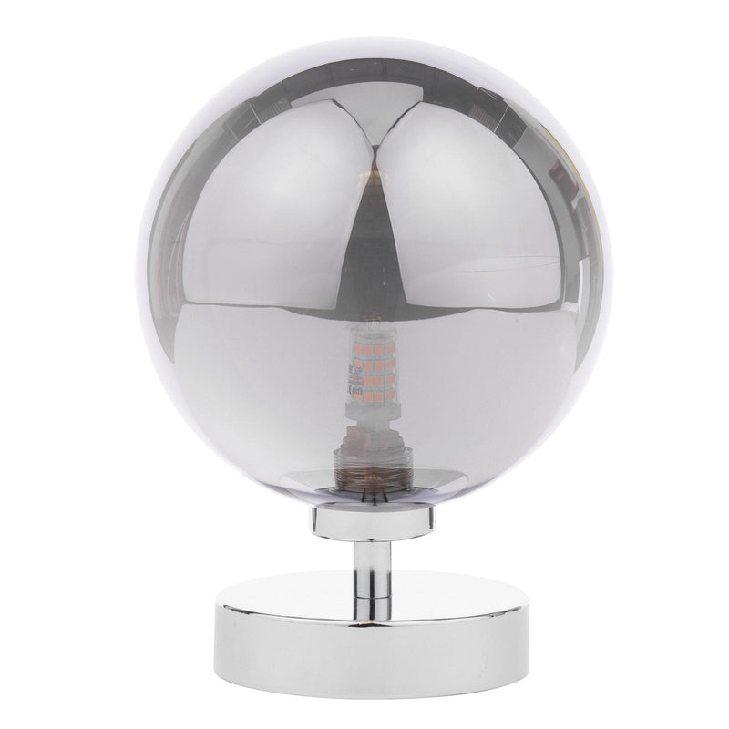 Dar Lighting Esben Touch Table Lamp Polished Chrome With Smoked Glass • ESB4150-24