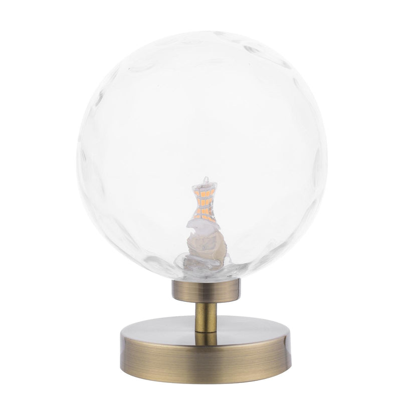 Dar Lighting Esben Touch Table Lamp Antique Brass With Clear Dimpled Glass • ESB4175-12