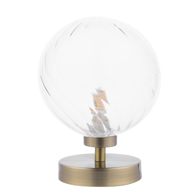 Dar Lighting Esben Touch Table Lamp Antique Brass With Closed Glass • ESB4175-22
