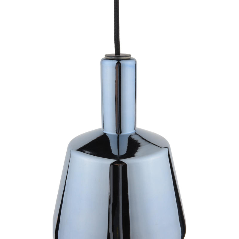 Dar Lighting Esmeralda Small Pendant Blue Glass and Opal Glass • ESM0123